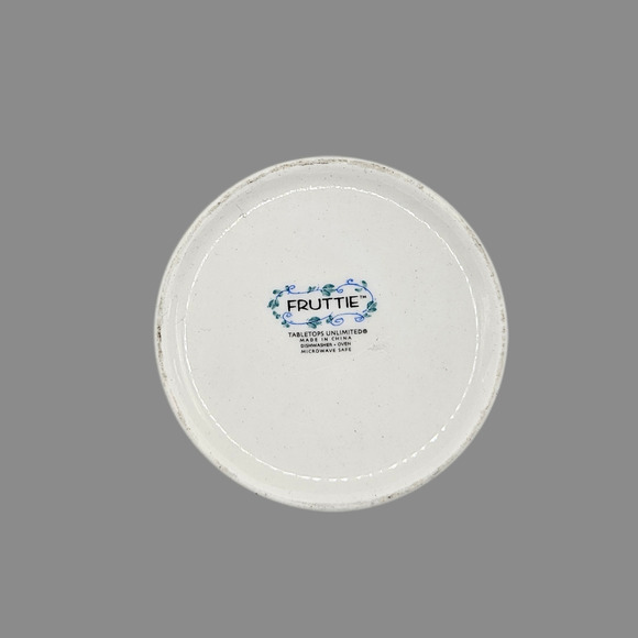 Tabletops Unlimited Fruttie Stoneware Bowl Pear Plum Grapes Fruit Pattern 4.5" - Picture 6 of 6